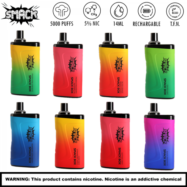 SMACK BOX 5000 PUFFS T.F.N DISPOSABLE VAPE 5ct/DISPLAY