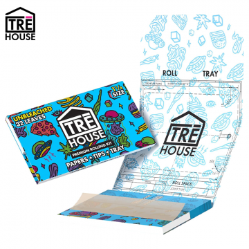 TRE HOUSE ROLLING PAPERS + TIPS + TRAY KIT 32CT/20PK