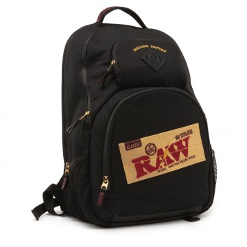 RAW X ROLLING PAPERS SMELL PROOF BACKPACK - BLACK