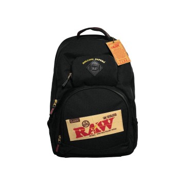 RAW X ROLLING PAPERS SMELL PROOF BACKPACK - BLACK