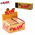 RAW NATURAL UNREFINED ROLLING PAPERS TIPS BOOK - 50CT/50PK