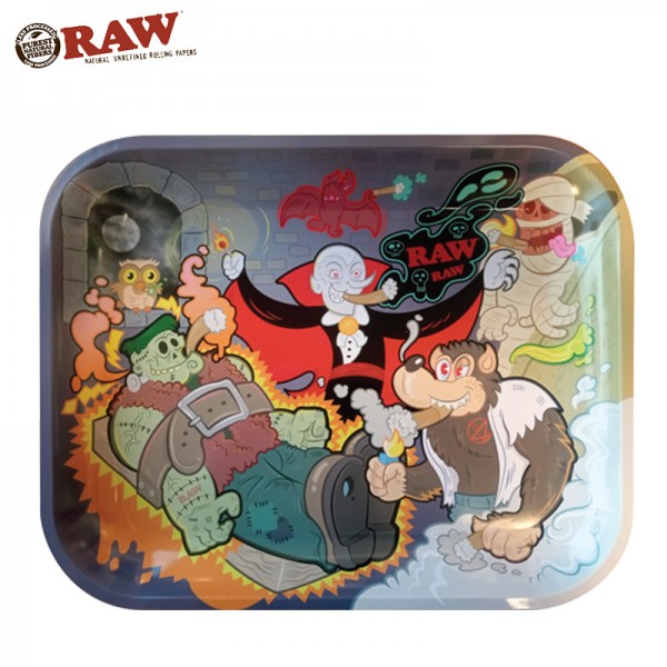 RAW MONSTER SESH LARGE METAL ROLLING TRAY