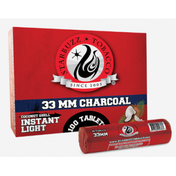 STARBUZZ PREMIUM COCONUT INSTANT LIGHT CHARCOAL 33MM/10CT/ 10 ROLL/BOX