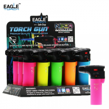 EAGLE NEON LIMITED EDITION TORCH GUN STYLE LIGHTERS 15CT/DISPLAY