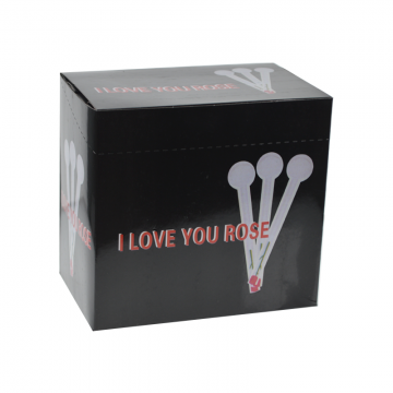6 IN HAPPY VALENTINES GLASS I LOVE ROSES 24CT/BOX
