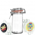 GLASS JAR WITH AIRTIGHT CLAMP 3.5IN/75ML