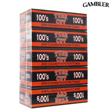 GAMBLER TUBE CUT FULL FLAVOR 100'S CIGARETTE FILTER TUBES 200CT/5PK