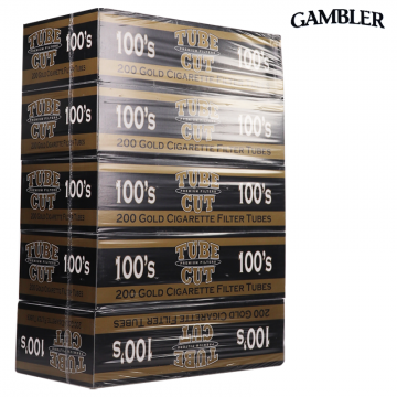 GAMBLER TUBE CUT LIGHT FLAVOR 100'S CIGARETTE FILTER TUBES 200CT/5PK