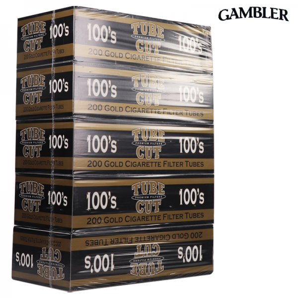 GAMBLER TUBE CUT LIGHT FLAVOR 100 S CIGARETTE FILTER TUBES 200CT/5PK