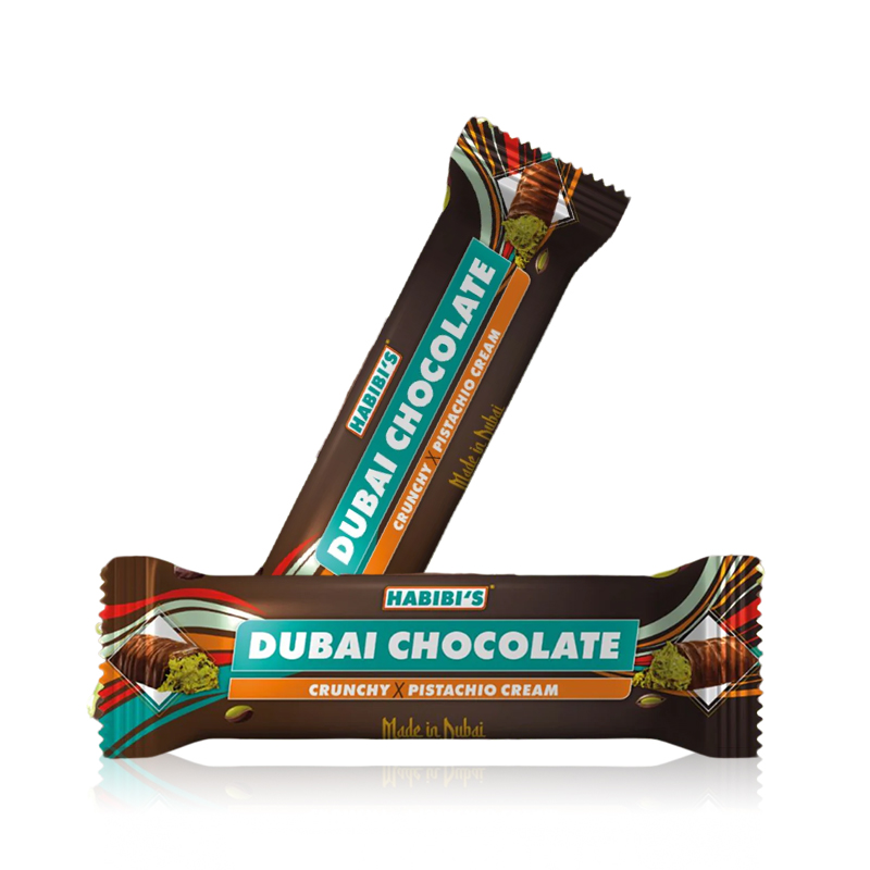 HABIBI'S CRUNCHY X PISTACHIO CREAM DUBAI CHOCOLATE 40GM/24CT/PK