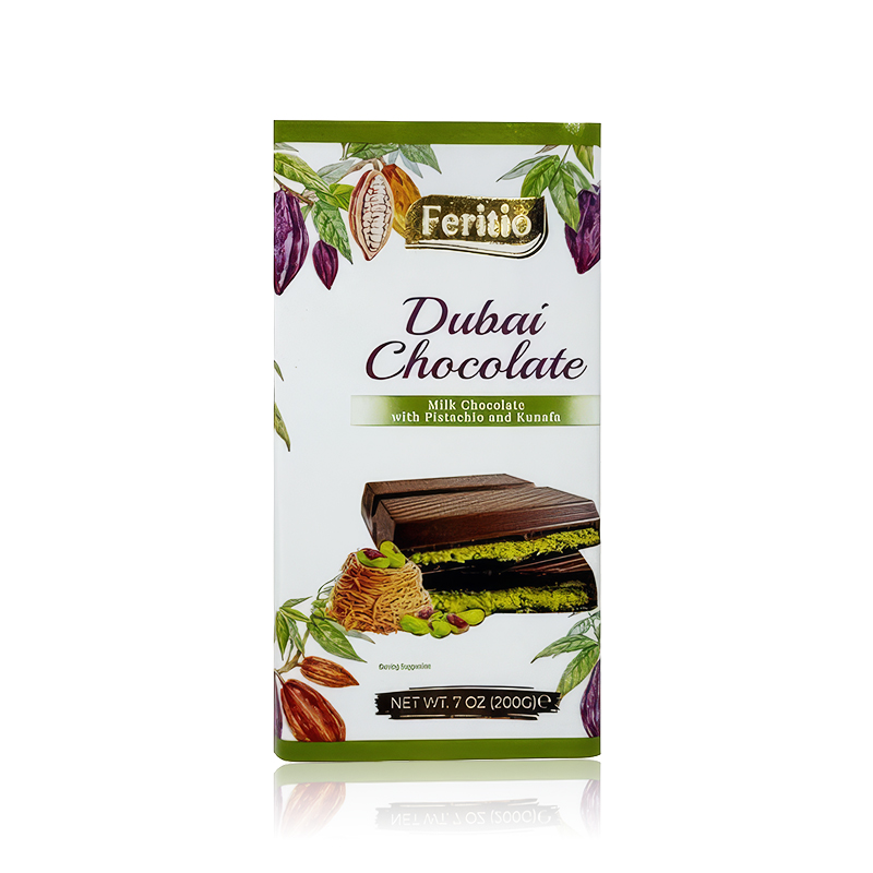 FERITIO PISTACHIO & KUNAFA DUBAI CHOCOLATE 200GM/6CT/PK