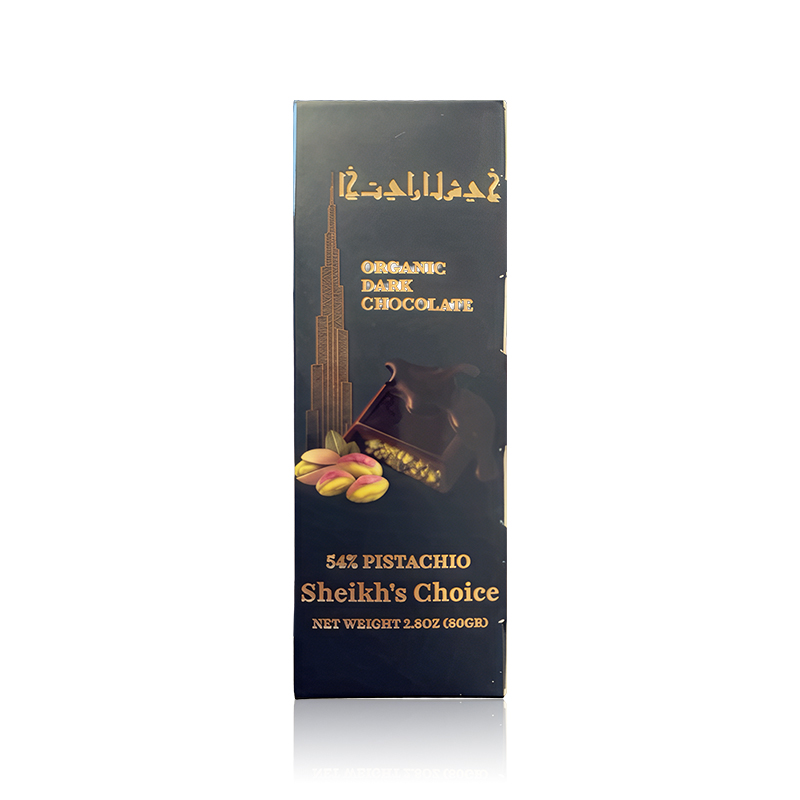 SHEIKH'S CHOICE DARK CHOCOLATE & PISTACHIO DUBAI CHOCOLATE 80GM/10CT/PK