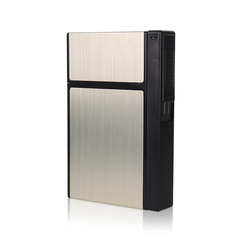 METAL CIGARETTE CASE WITH LIGHTER