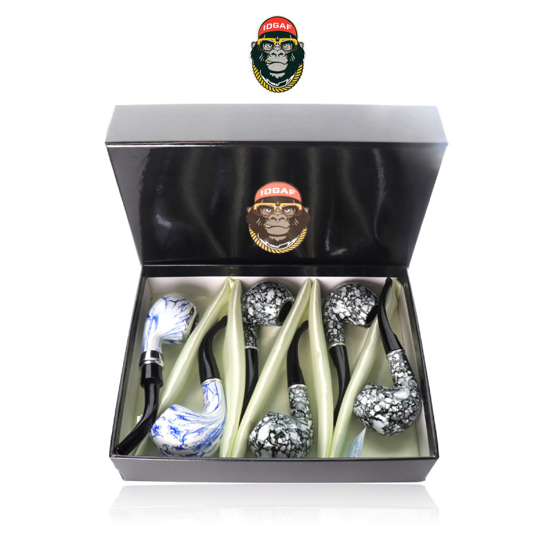 5.5 IN CLASSIC WOODEN TOBACCO PIPE 6CT/DISPLAY