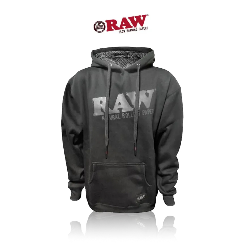 RAW LOGO BLACK HOODIE