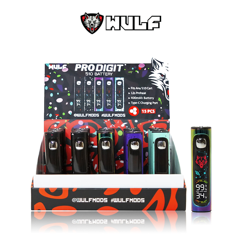 WULF MODS PRO DIGIT CART VAPE BATTERY 15CT/DISPLAY