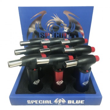 SPECIAL BLUE MINI INFERNO BUTANE GAS TORCH LIGHTERS- 9ct/DISPLAY