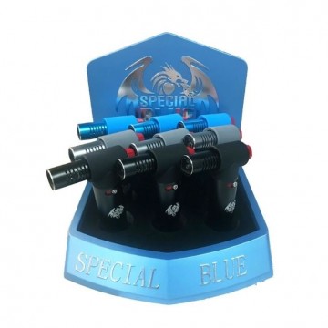 SPECIAL BLUE PULSE BUTANE GAS TORCH LIGHTERS 9ct/DISPLAY