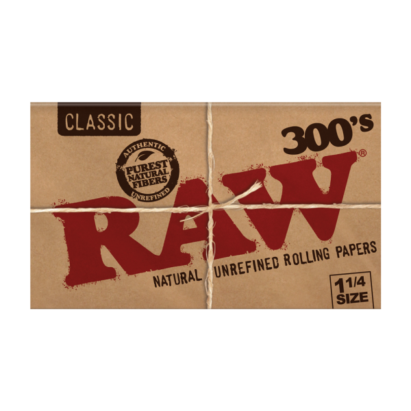 RAW CLASSIC UNREFINED 300’s 1¼ Rolling Paper 20ct /DISPLAY