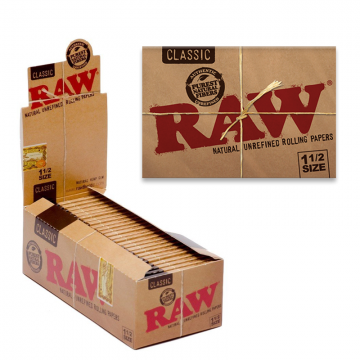 RAW CLASSIC NATURAL 1½ ROLLING PAPERS 33CT/25PK