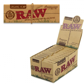 RAW ORGANIC CONNOISSEUR 1¼ PAPERS + TIPS - 24CT/PK