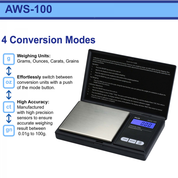 AWS-100 X 0.01G DIGITAL POCKET SCALE