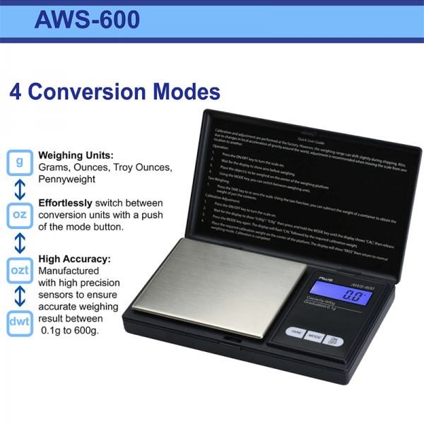AWS-600 X 0.1G DIGITAL POCKET SCALE